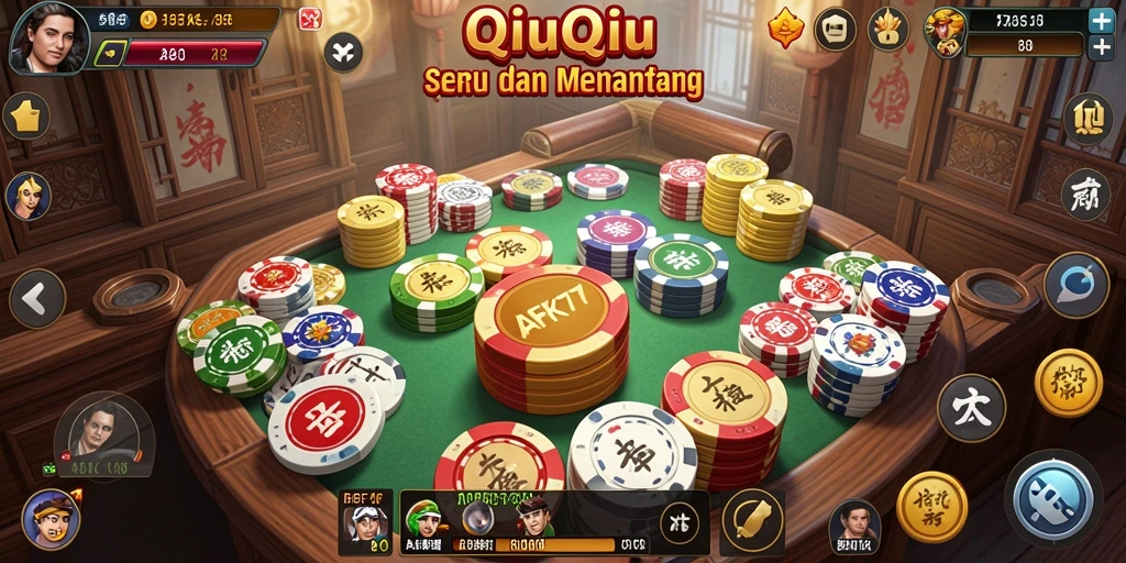 Screenshot gameplay AFK77 yang menampilkan suasana QiuQiu yang mendebarkan.