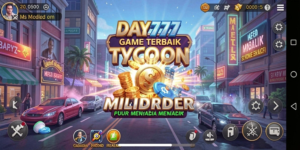 Screenshot gameplay DAY777 menampilkan pengalaman Tycoon yang mendalam.