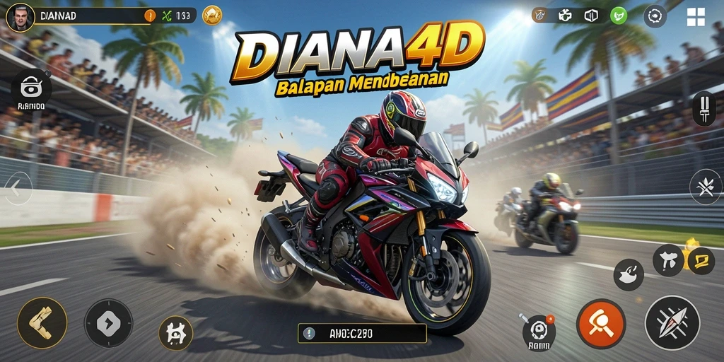 Gameplay menarik DIANA4D dengan balapan motor yang cepat dan menegangkan.