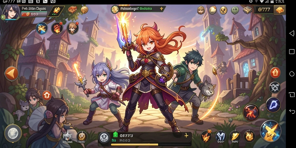 Tampilan gameplay menarik di dunia anime yang penuh warna.