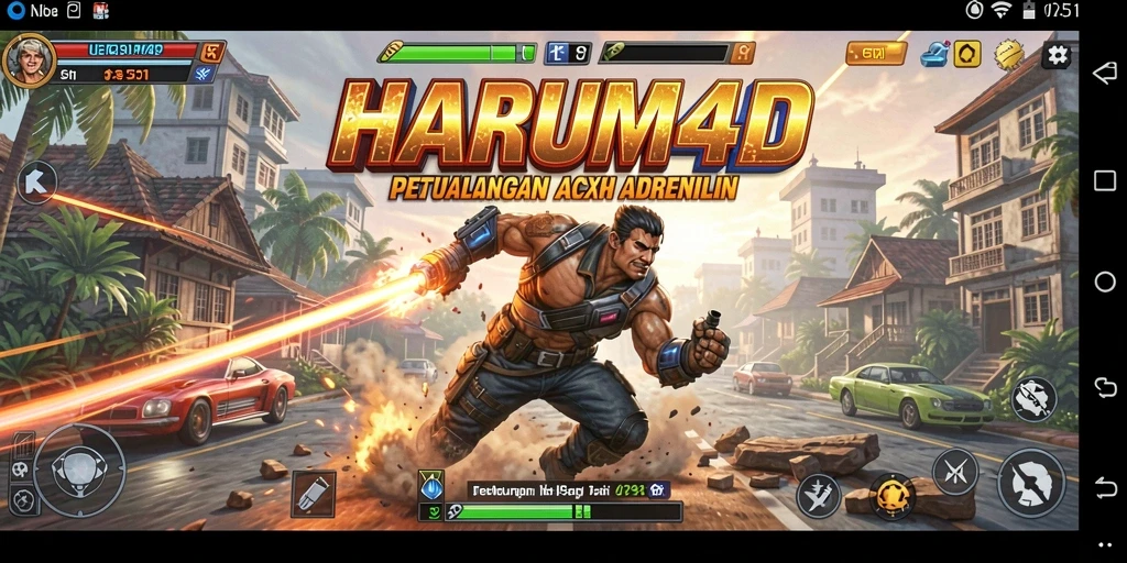 Screenshot aksi mendebarkan dari game HARUM4D yang penuh tantangan.