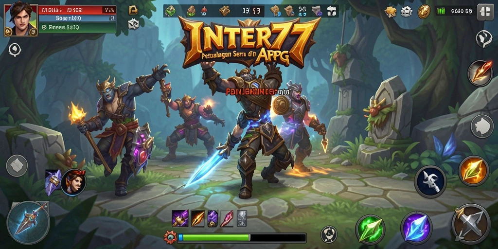 Tangkapan layar gameplay <strong>INTER77</strong> menampilkan aksi pertempuran epik dan dunia yang kaya.