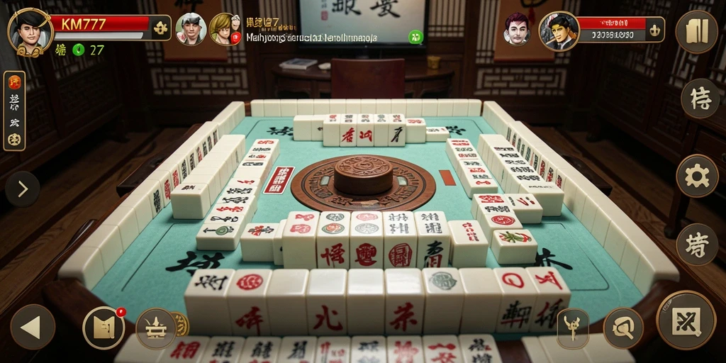 Tangkapan layar gameplay Mahjong yang menampilkan desain ubin yang menarik.
