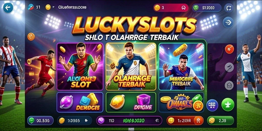 Tampilan keseruan gameplay LUCKYSLOTS dengan tema olahraga.