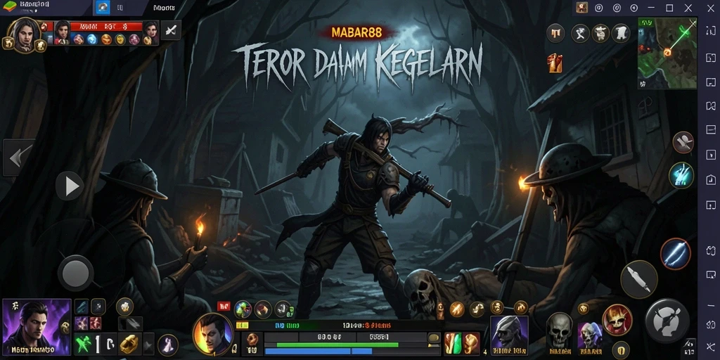 Screenshot gameplay MABAR88 menampilkan suasana Horror yang mencekam.