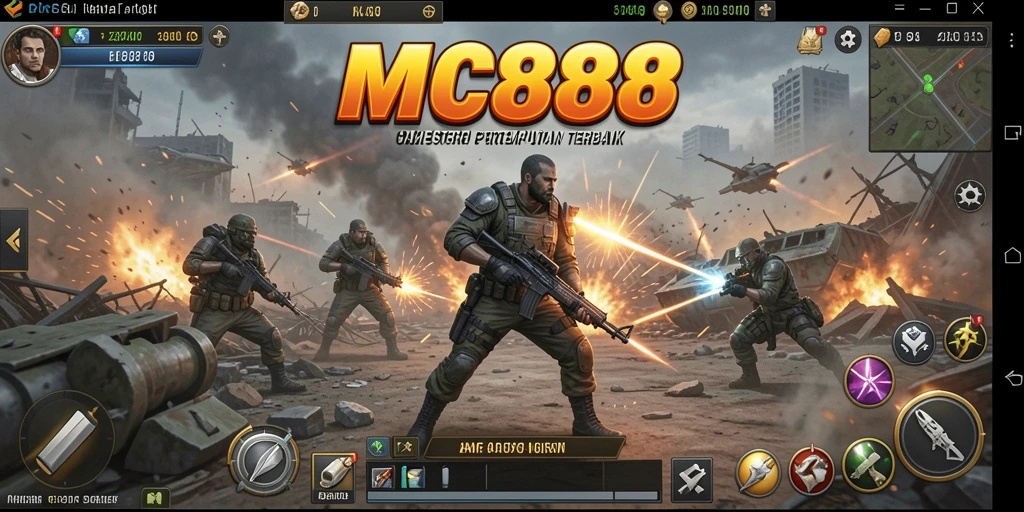 Screenshot gameplay yang menunjukkan strategi pertempuran yang epik.