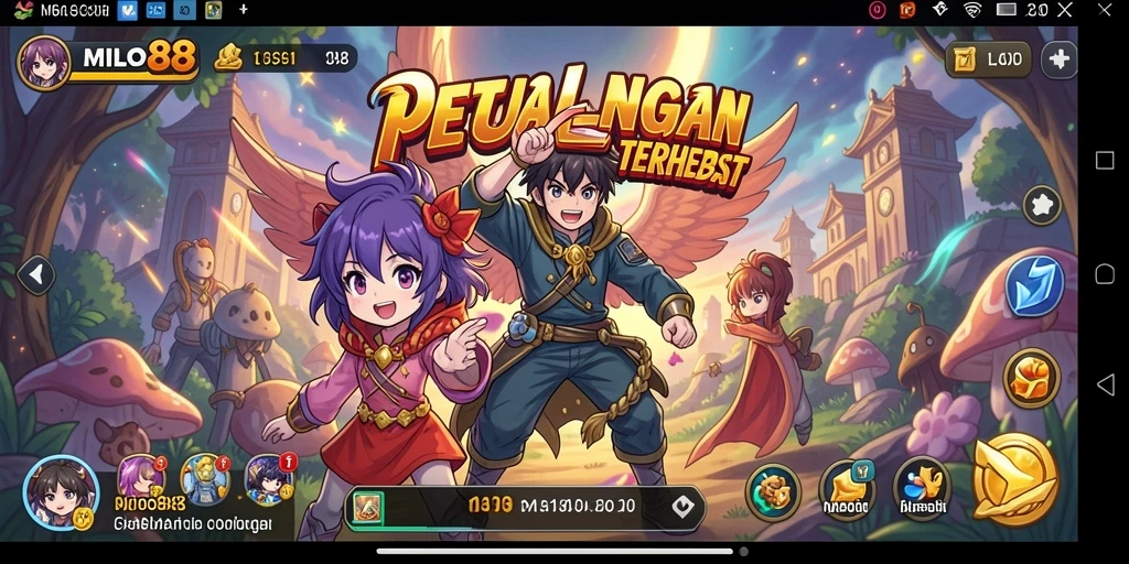 Tampilan gameplay seru dan karakter Anime yang menarik.