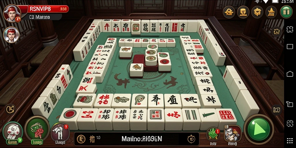 Screenshot dari gameplay Mahjong RSNVIP8 yang menampilkan tautan puzzle.