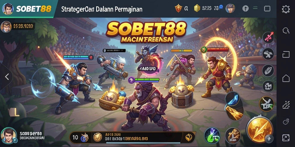 Tampilan gameplay intens dalam SOBET88 yang menunjukkan taktik strategi.