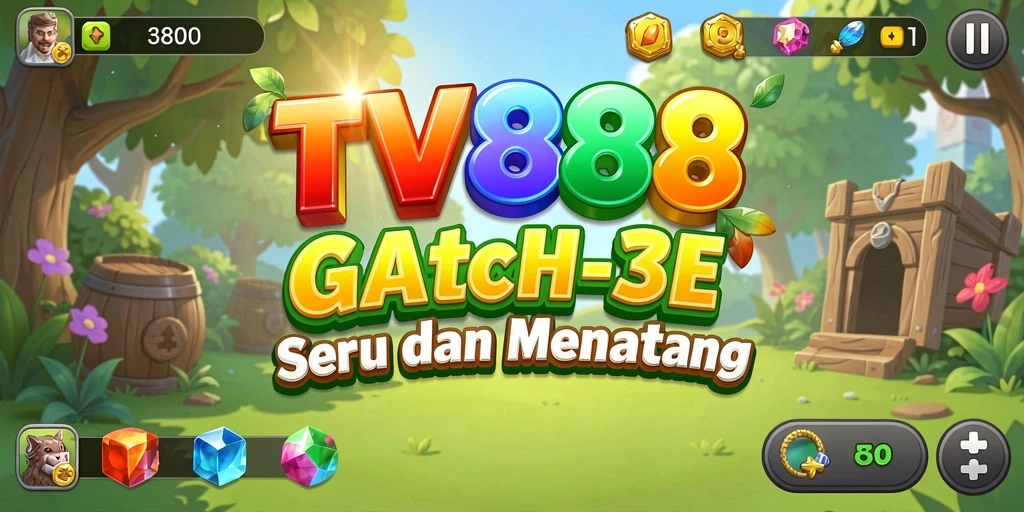 Screenshot utama TV888 menampilkan gameplay menarik dari tantangan Match-3.