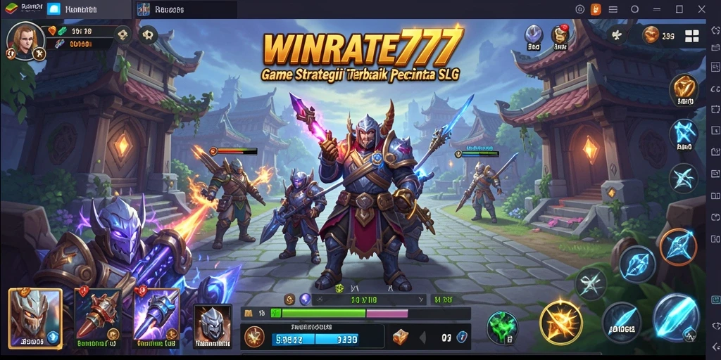 Screenshot gameplay WINRATE777 menunjukkan strategi pertempuran yang mendebarkan.