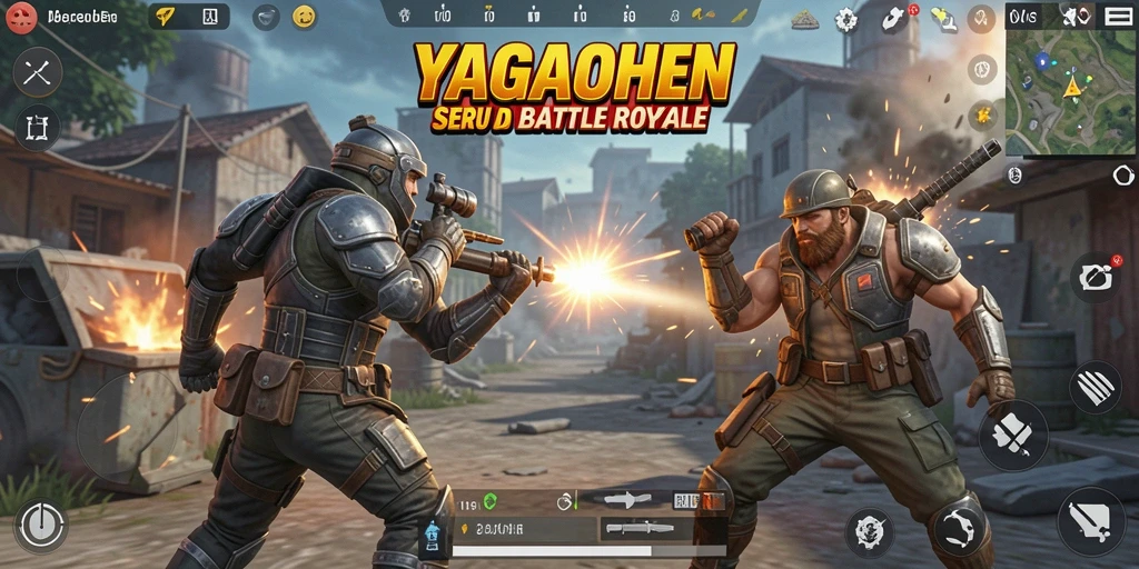 Tangkapan layar dari gameplay YAGAOHEN yang menunjukkan aksi seru Battle Royale.